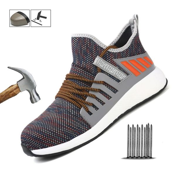 

men boots lightweight safety shoes steel toe boots work shoes anti-smashing work safety boot outdoor sneakers men shoes 36-48 y200915, Black;brown