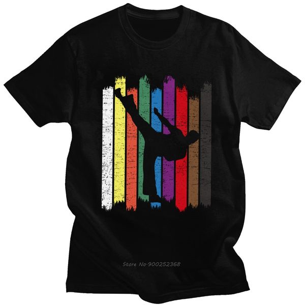 

novelty taekwondo mens short sleeve grunge print belt martial arts harajuku cotton clothing hoodie designers t shirts sweatshirt