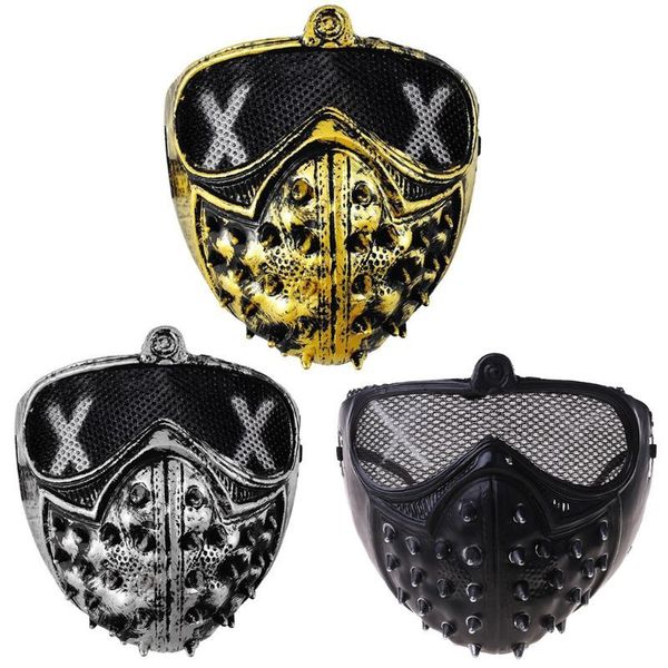 

halloween punk devil anime mask plastic rivets metallic cosplay costume q0ke