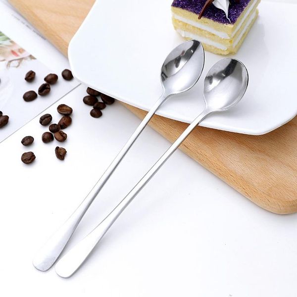 

long handled spoon stainless steel coffee spoon simple teaspoon cocktail stirringt ice spoon bar tool h jlligy