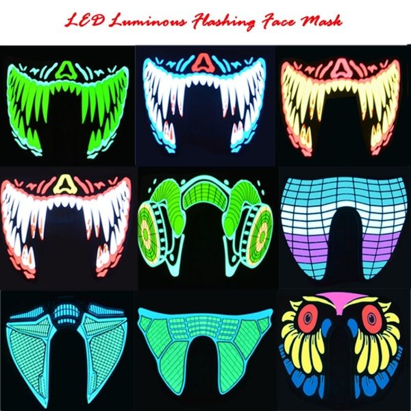 

costume luminous halloween led rave fashion wire mask party easter decor gift