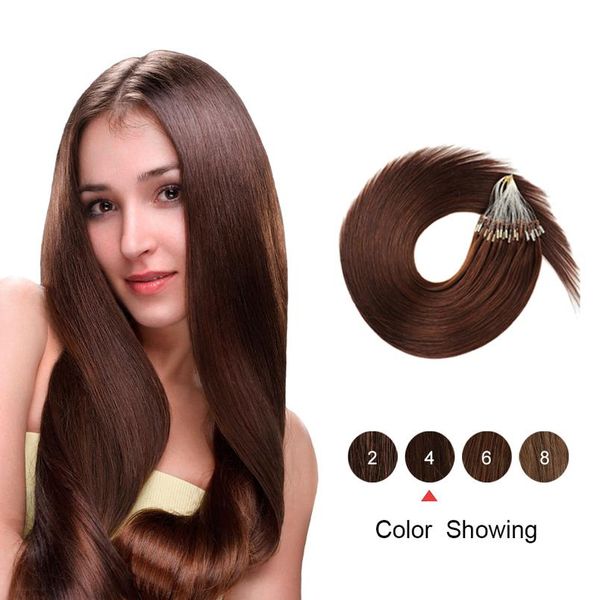 

gazfairy 16 \ "18 ''  \" 22 \ "24 50-100 г прямой цикл микро кольцо волос чистый цвет человеческий микро бисер ссытки на реальные ременные, Black;brown