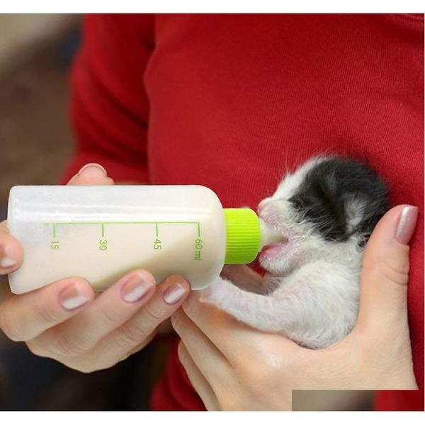 

60ml puppy kitten feeding bottle pet dog cat bady nursing water milk animal baby feeder with cleaning brush ran qylqgm new_dhbest