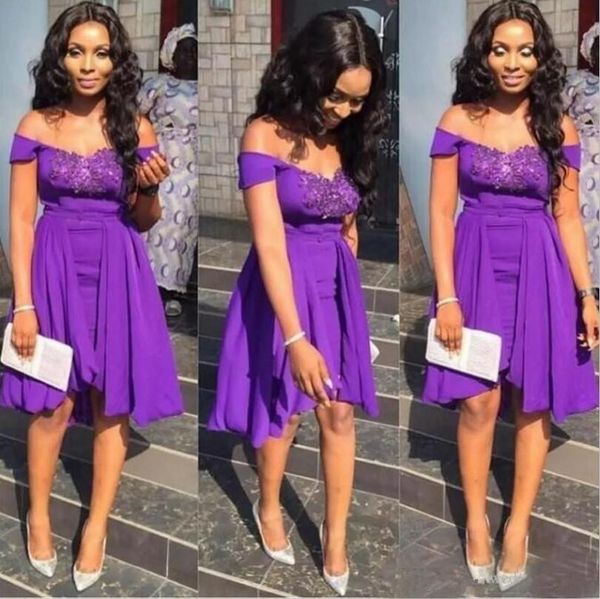 

2021 purple short prom dresses chiffon with beading evening party gowns, Black