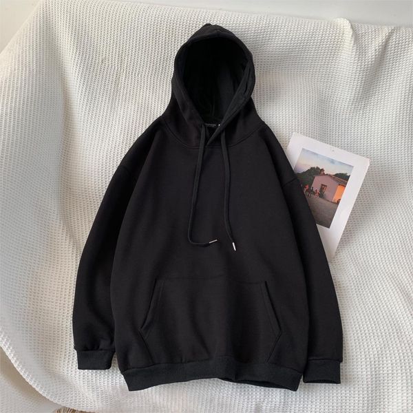 

2021 new men's solid harajuku spring hoodies men fashion korean hooded male collage 8 colors sweatshirt 5xl d4vk, Black