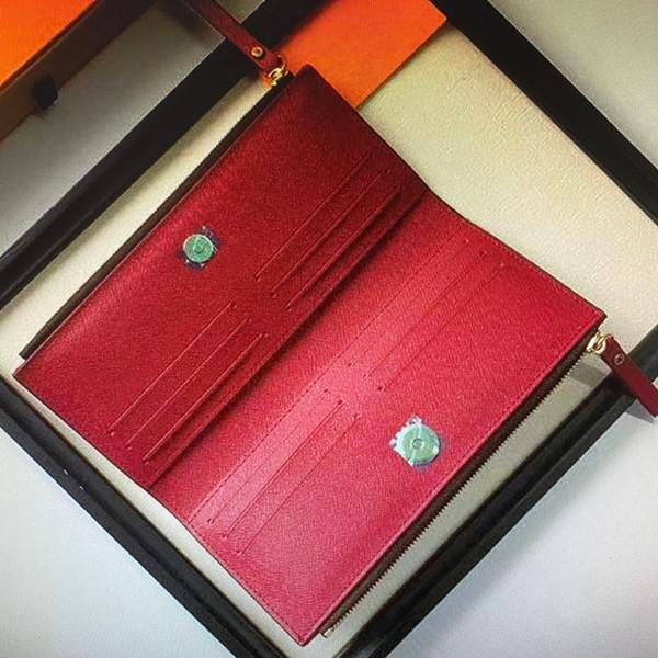 

m61269 wallet women's wallet zipper bag female designer wallet purse fashion card holder pocket long women bag with box01, Red;black