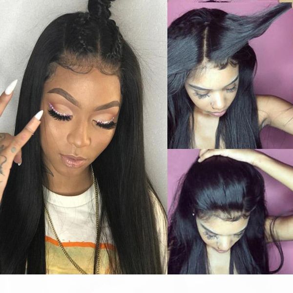 

brazilian straight 360 lace frontal with 3 bundles brazilian straight hair bundles with 360 frontal closure brazilian human hair extensions, Black;brown