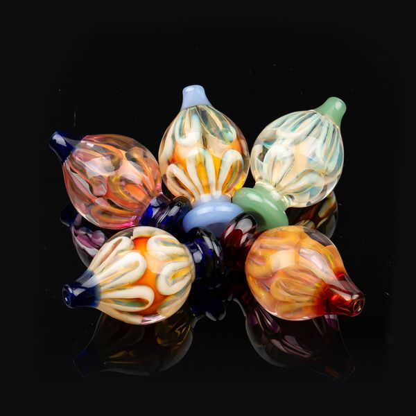 Bunte Smoking Spin Carb Cap Glas Cyclone Riptide Blase Rot Grün Blau Gelbe Kappen für 25 mm Quarz Banger Nails Dab Rig Wasserpfeife G1083