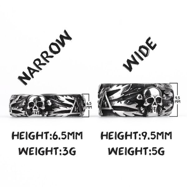 

мужские кольца из нержавеющей стали доминовая череп дьявол панк готический хипшоп простой для байкера мужской мальчик ювелирные изделия пода, Bronze;silver