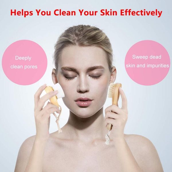 

treesmile natural bristle bath brush set exfoliating promote blood circulation massage brush wooden body dry brush d30 bbycmw