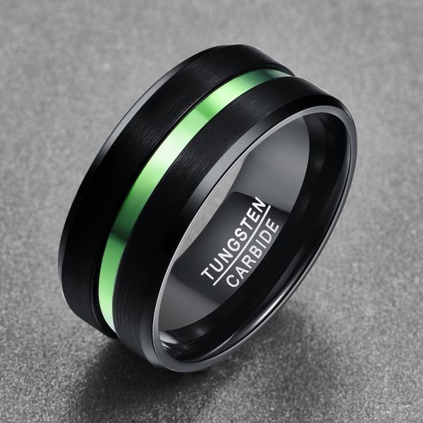 

new arrival 10mm width black color men women rings tungsten carbide rings couple anillos wedding anniversary date jewelry, Golden;silver
