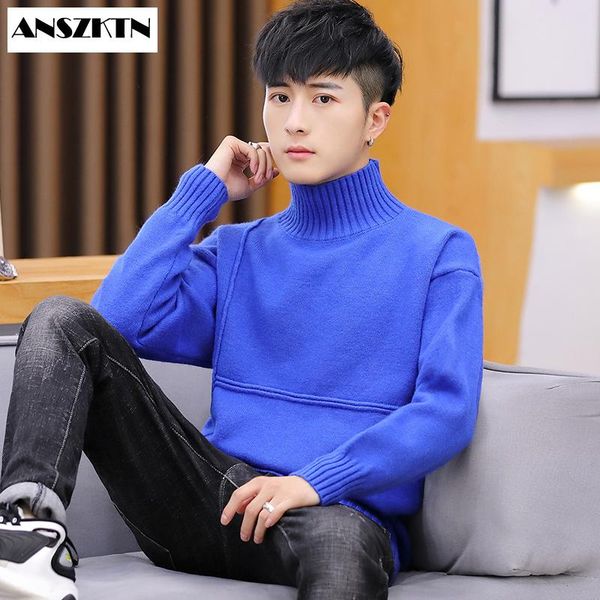

men's sweaters winter thick warm cashmere sweater men turtleneck mens slim fit pullover classic wool knitwear homme, White;black