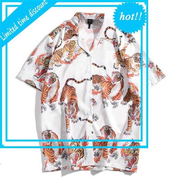 

full print hip hop women new summer streetwear men's shirt casual shirts for men s  l xl xxl, White;black