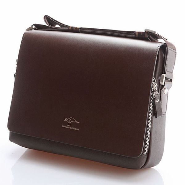 

designer brand kangaroo briefcase men soft leather shoulder travel business office computer lapbag cover messenger bags