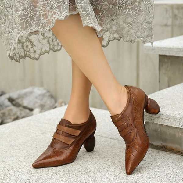 

boots women's genuine leather shoes autumn 2021 pointed-toe fashion high heels magic stick on behalf, Black