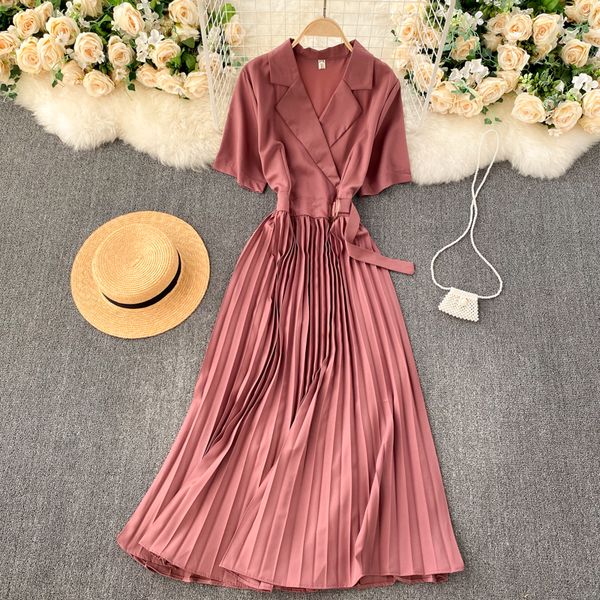 

2021 new singiny elegant solid women's noched short line dressed romantic summer vacation dress long 2ptf, Black;gray