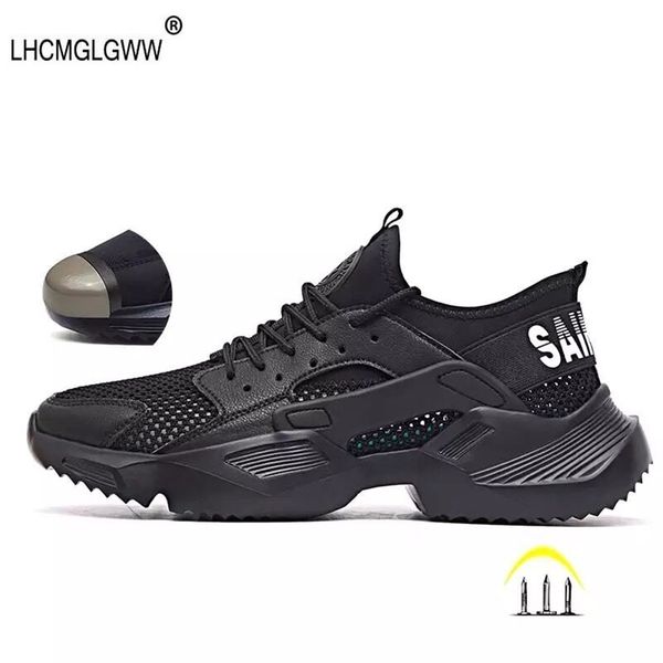 

безопасность обувь мужские модные кроссовки сверхлегкая мягкое дно мужчины конструкция anti-разбив дышащая сетка работа сапоги y200915, Black;brown