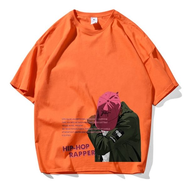 

2021 new hip t-t-shirt casual letter cool funny men's t-shirt the short neck summer male streetwear aeoa, White;black