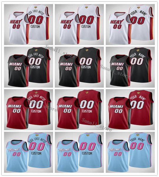 

2020 финалы printed мужчины джимми батлер 22 горан 7 dragic тайлер 14 херро bam 13 adebayo кендрик 25 нанна трикотажные изделия красный черн, Black;red