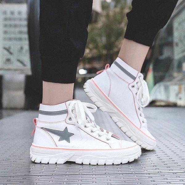 

sports and leisure shoes female 2019 new tide shoes autumn wild net red high women's #wq2m