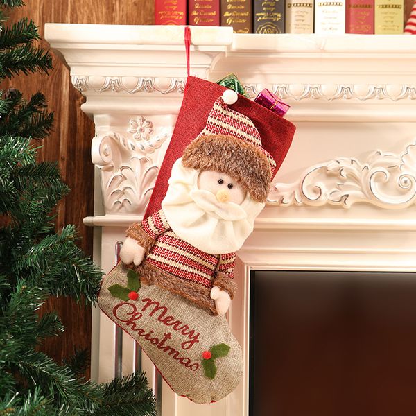 

fast shipping cartoon christmas supplies gift bags cute christmas ornaments pendant gift bags ornaments large christmas socks f6102