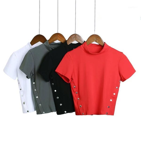 

casual style petal wavy edge t-shirt women cotton short sleeve tees girl t shirt summer comfort crop female 4 color1, White