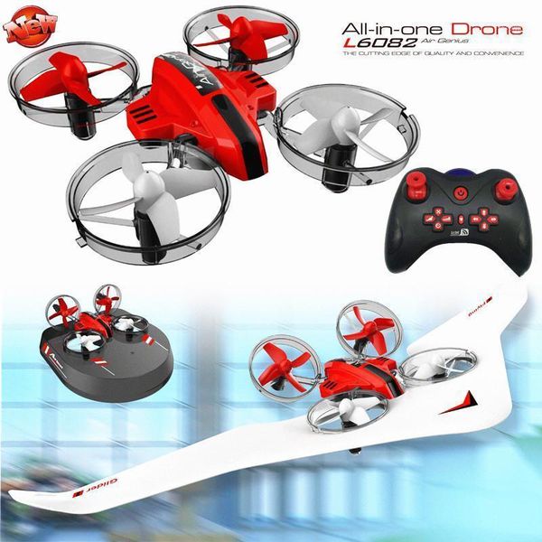 

drones rctown kids diy fixed wing 3 in 1 rc glider model toy electric 2.4g land sky mode drone hovercraft1
