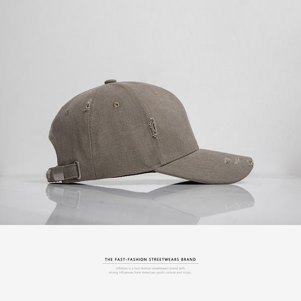 

2021 new fashion male and female retro worn hole dandruff baseball cap parasol nqzu, Blue;gray