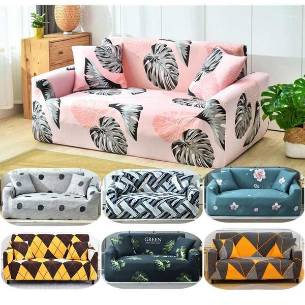

leaf /flower couch cover cotton elastic sofa slipcovers corner sofa dust covers for living room monstera pattern 1/2/3/4 seat1
