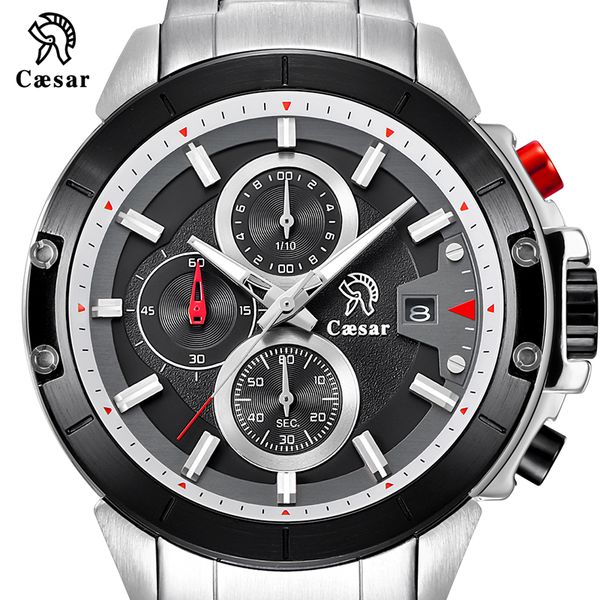 

golden rose blue caesar military quartz sports men's time waterproof watch men's first brand watch luxury sports watch, Slivery;brown