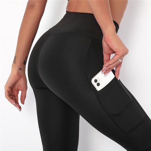 

new women sport leggings soft naked-feel workout gym compression pants women squat proof high waist fitness sport leggings1, Black