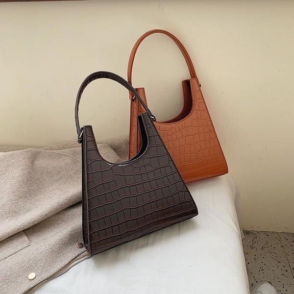 

alligator luxury women's shoulder bag 2020 new fashion casual stone pattern handbag ladies vintage shoulder tote bag bolso