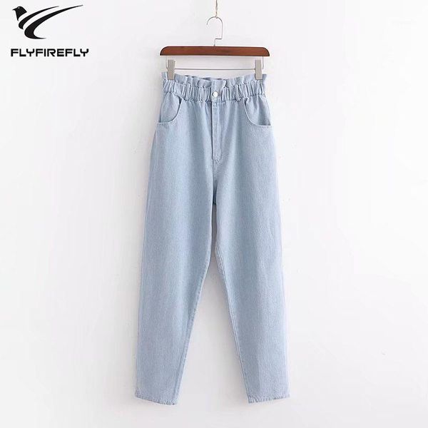 

high waist jeans woman vintage boyfriend cotton denim pants korean style mom jeans for women plus size trousers 20191, Blue