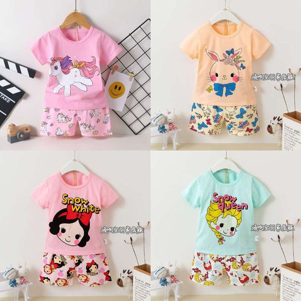 

new summer clothing korean short 2020 sve children's cartoon printed underwear pajamas home suit, Blue;red