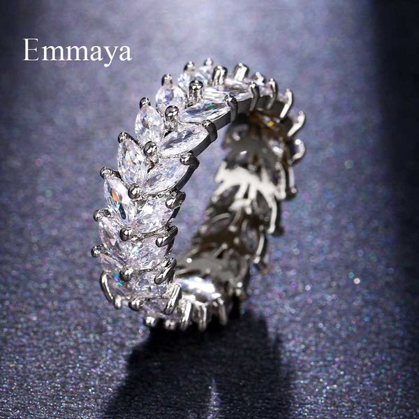 

emmaya new trendy crystal engagement 5 colors rings for women white zircon cubic elegant female wedding jewelry, Golden;silver