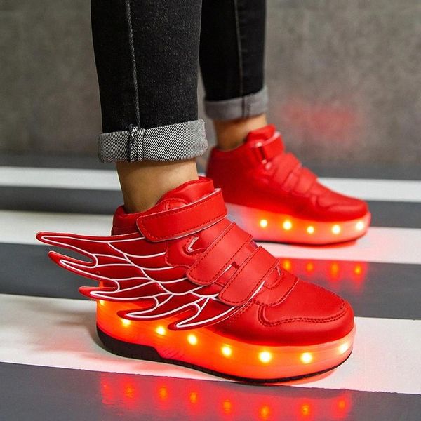 

2020 sneakers roller shoes with two wheels usb led shoes kids girls children boys light up luminous glowing illuminated #8u0f
