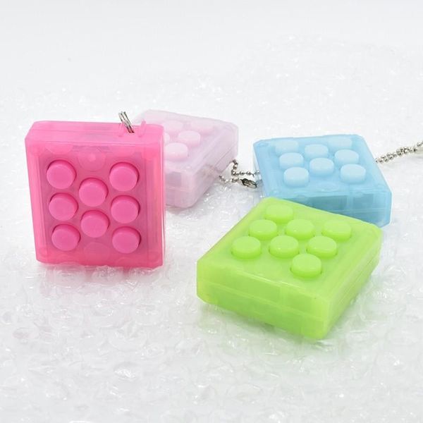 

wholesale kid 6 colors endless pop pinch bubble wrap key chain relieve stress sounding squeezes decompression toy