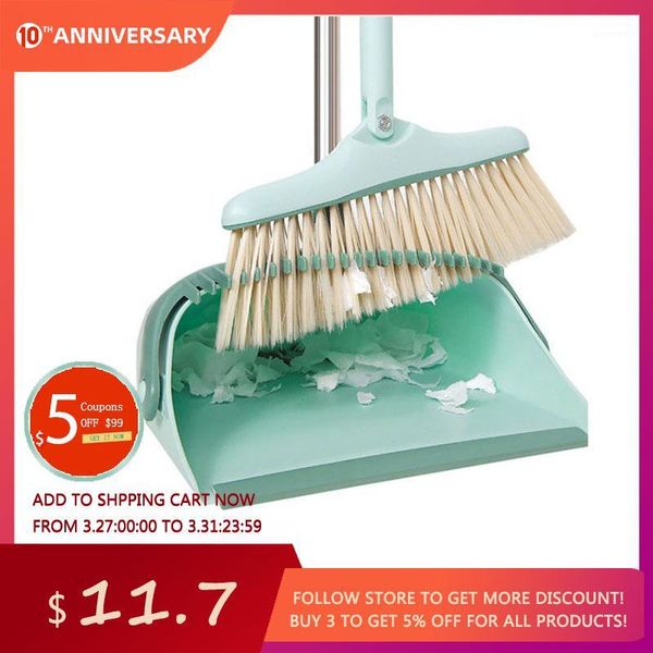 

broom dustpan suit combination household fold lazy sweep the floor sweeping hair artifact wooden floor windproof magic broom dro1