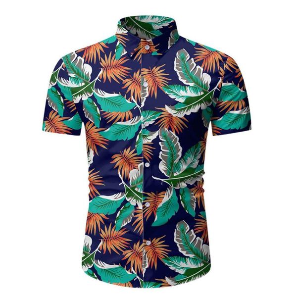 

men shirts 2020 summer style print beach hawaiian shirt men casual short sleeve hawaii shirt chemise homme#y2, White;black