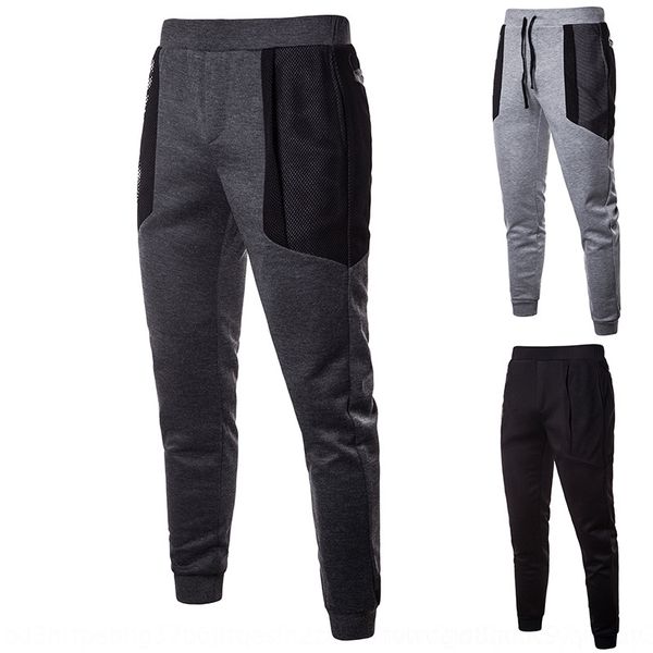 

8xenm autumn leggings winter tight casual pants sydep pantspure color leggings hip hop stitching mesh slim and casual pants trend tight, Blue
