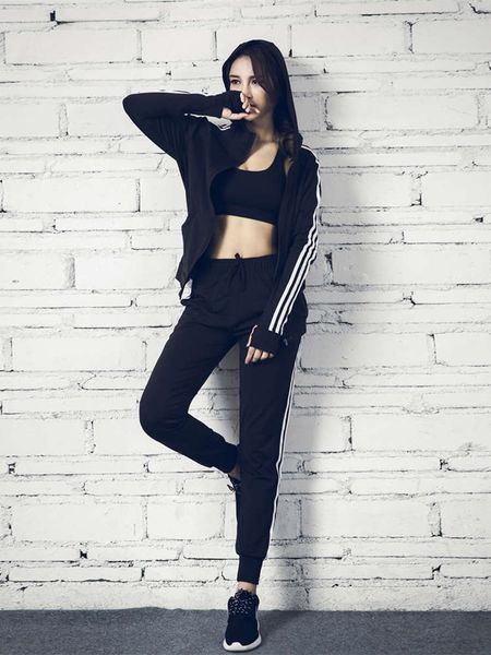 

sportswear suit women's leisure fall / winter 2020 wanghong outdoor morning speed dry running gym yoga clothes, Gray