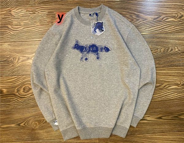 

2021 new autumn winter maison kitsune sweatshirt men women badge embroidery ader error real p sweatshirts d28o, Black