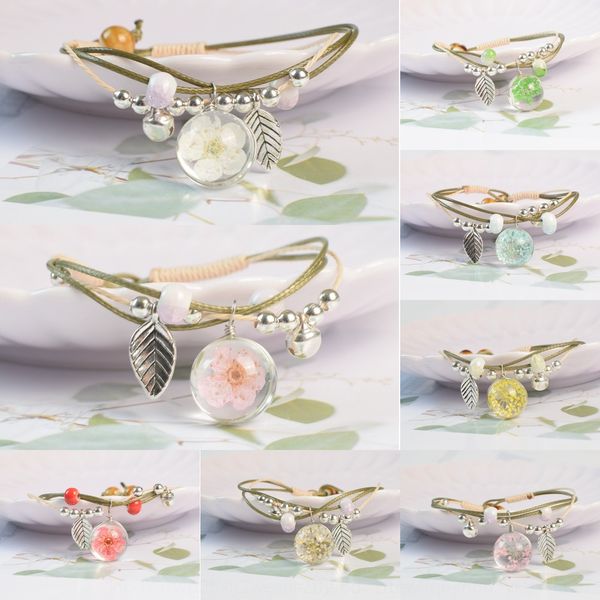 

японский и корейский новый сушеный цветок растение образцов браслет giftgift giftglass шарик одуванчика всего неба звезда девушка lovers gi, Golden;silver