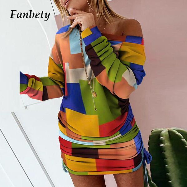 

2020 autumn elegant drawstring sweatshirt dress women off shoulder party dresses ladies winter casual long sleeves vestidos, Black;gray