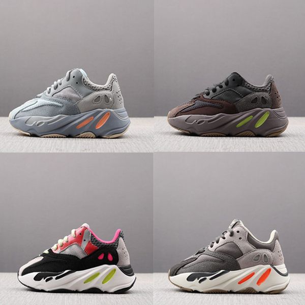 

2020 kids casual shoes kanye west wave runner v2 youth shoes trainers sply 700 youth trainers designer children sneakers size 26-35, Black