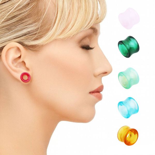 5 Çift Gözlük Kulak Eti Tünel Fiş Piercing Karışık Boyutu Earlet Göstergeleri Genişletme Piercing Moda Takı 8-16 mm