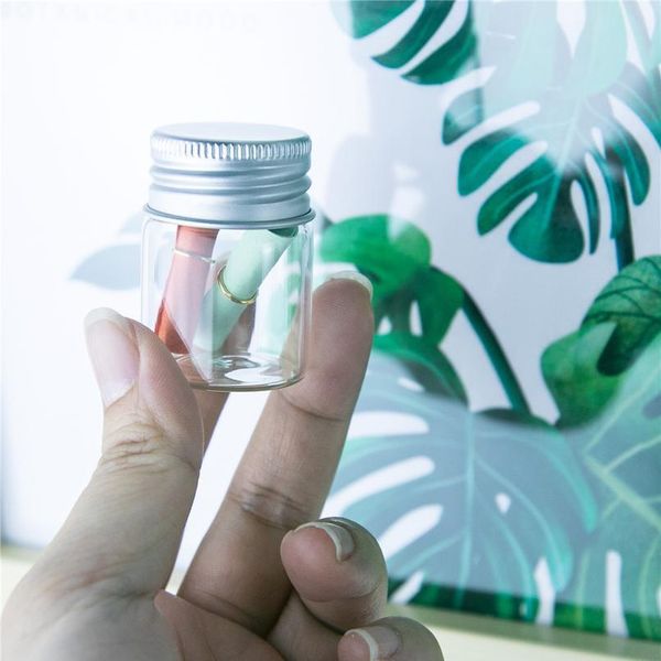 

30*40*21mm 15ml mini cute glass bottles aluminium lid empty transparent clear gift wishing bottles jars bbycxf