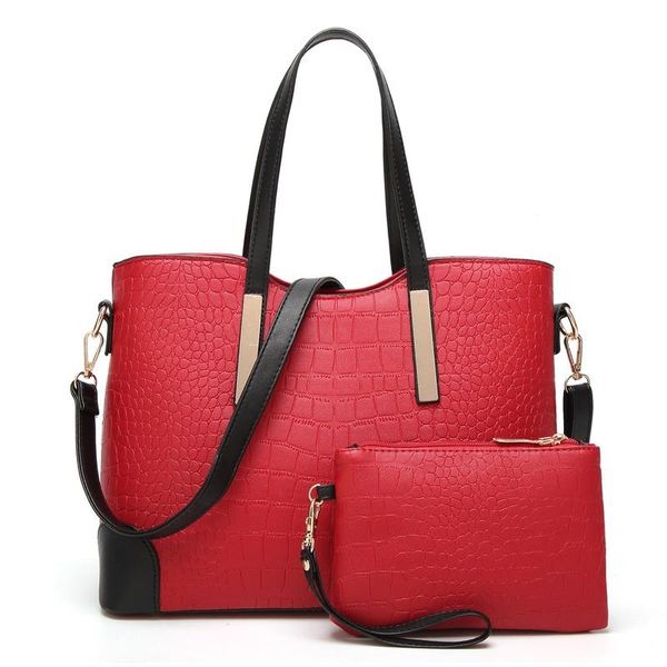 

women crocodilepattern bags set 2 pcs leather handbag women tote bag ladies shoulder bag for 2020 messenger sac a main