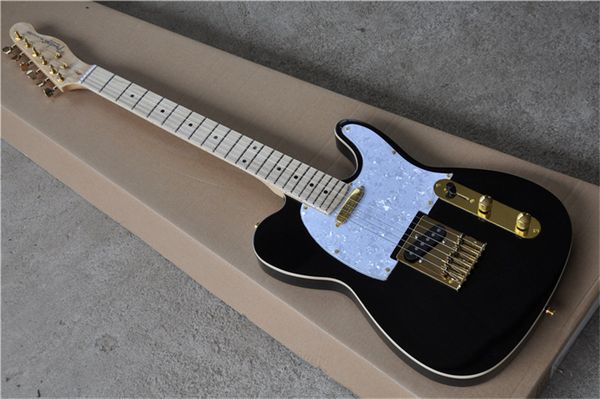 

tele electric guitar black color double binding maple fingerboard guitarar