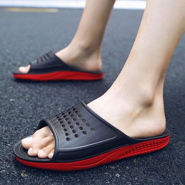 

men's slippers fashion breathable men shoes slipper non-slip outdoor home summer flip flops soft male slides big size 48 #lm0g, Black